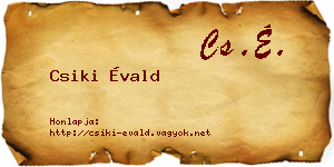 Csiki Évald névjegykártya